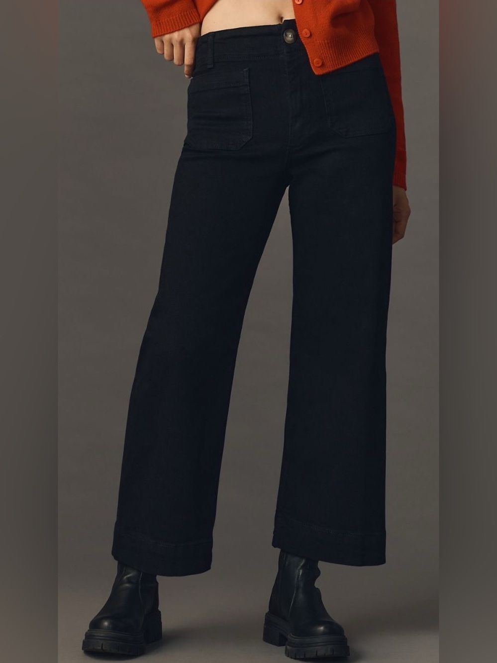 EUC Maeve Collette HI Rise Cropped Jeans Black Sz 31 Sold Out So Chic!